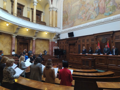 26 October 2021 The judges taking the oath of office before National Assembly Speaker Ivica Dacic